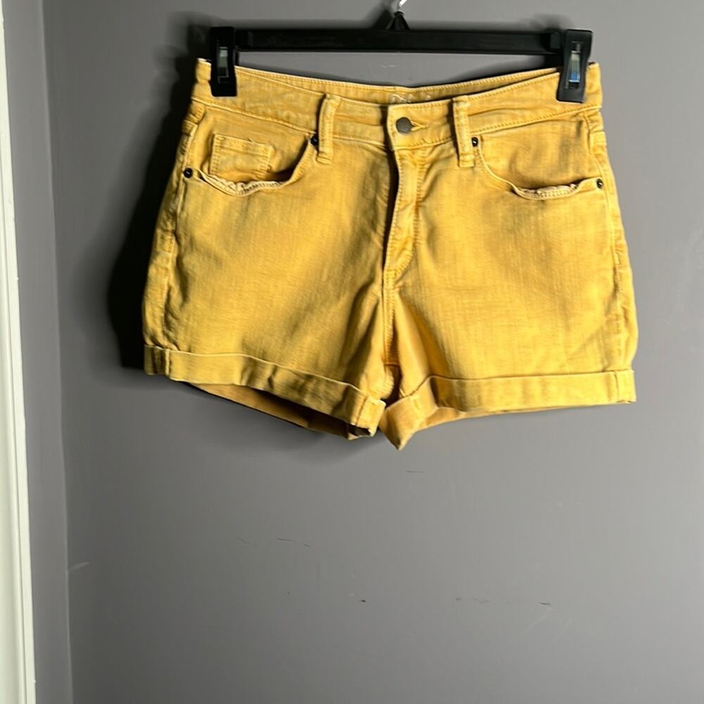 Universal Thread Mustard Yellow Denim Shorts 6